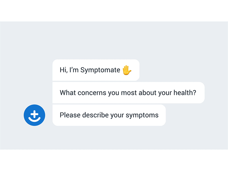 Symptomate AI chatbot ai alexa app artificial intelligence assistant bot chat chat app chatbot doctor google health medical medical app symptom voice