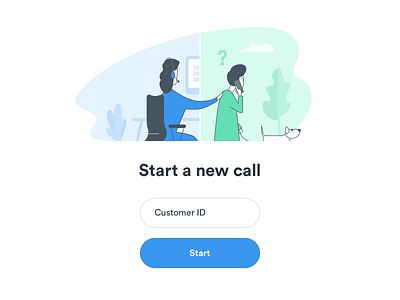 Call center platform - initial screen illustration app call call center character customer customer care help helpdesk illustration insurance login register start support welcome page