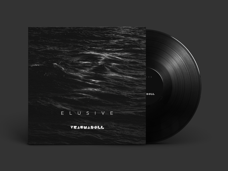 Elusive - album cover album cover album cover art album cover design alternative band black branding dark design electro identity music noise print sea techno vinyl water waves