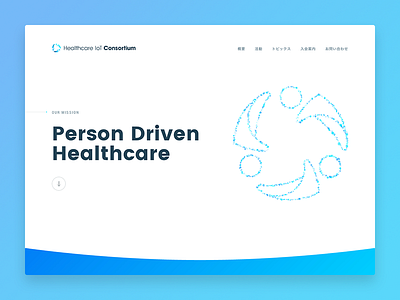 Healthcare IoT Consortium animation circle clean particle ui webdesign website white