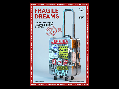 CB Design PC-057 3d abstract c4d c4dart cinema4d dailyposter design designeveryday dream dreamcatcher fragile label label design layout luggage luggage tag poster stickers