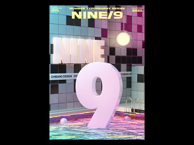 CB Design PC-071 36daysoftype 36daysoftype09 3d 3d art c4d c4dart cinema4d composition dailyposter graphicdesign layout number number 9 poster swimming pool typography