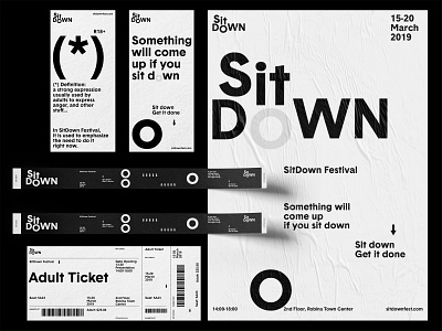 SitDown Festival Branding beeple branding design festival graphic greyscalegorilla layout logo poster typography