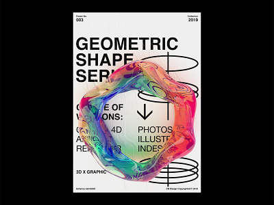 Geometric Shape Series 003 3d 3dart abstract abstract art arnoldrender c4d c4dart c4dtoa cinema4d dailyposter dailyposterdesign graphicdesign grid layout layout typography