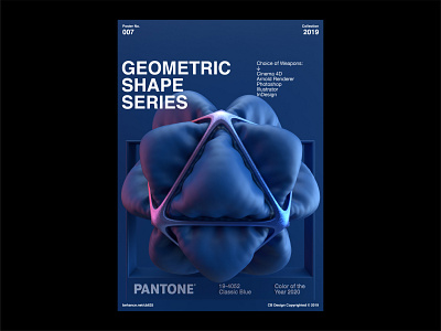 Geometric Shape Series 007 3d 3dart abstractabstract arnold arnoldrenderer c4d c4dart cinema4d classic blue color composition dailyposter designeveryday graphicdesign layout pantone poster postereveryday shapes typography