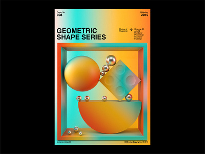 Geometric Shape Series 008 3d 3dart abstract arnold arnoldrenderer c4d c4dart cinema4d composition dailyposter designeveryday gradient graphicdesign layout poster postereveryday shapes typography