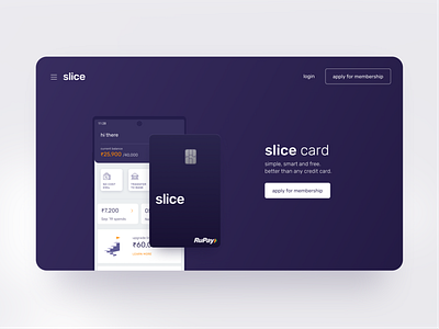 Website for slice finance fintech slice ui ui design website