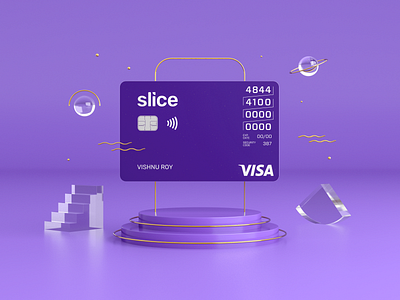 Slice Card Renderings bank card credit creditcard fintech fintech branding mastercard nfc purple slice visa