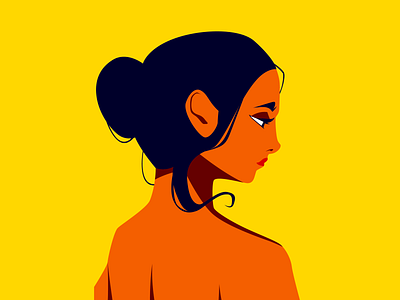 Her Silence abstract adobe art design illustration indian vector woman yellow