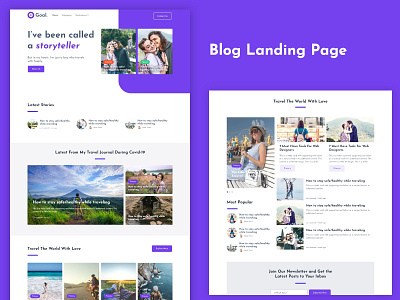 Blog landing Page design blog design blogging design web