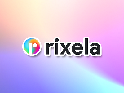 Holographic Rixela Sticker 2020 clean colourful contest design giveway gradient holographic logo minimal playoff retro rixela sticker stickermule trendy
