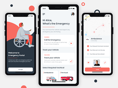 Emergency Portal - UI design emergency mobile ui tracking ui uidesign ux