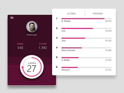 Daily Ui 019 app clean design flat icon ios leaderboard minimal typography ui ux web website