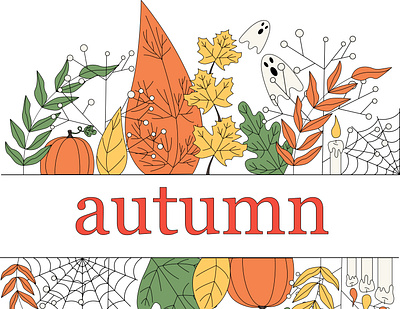 Autumn autumn background banner branding decoration design halloween illustration leaf notebook orange season typography wallpaper yellow