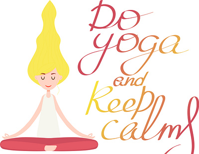 Keep calm yoga background design do it do yoga fitness health keep keep calm logo namaste notebook relax typography vector wallpaper yoga