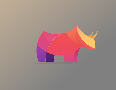 El Rhino ai animal design illustration