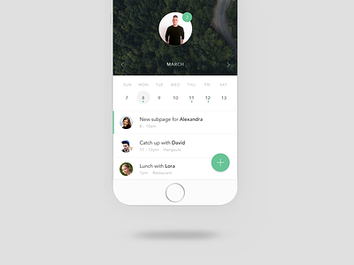 Organizer & Calendar app app clean flat minimal mobile simple