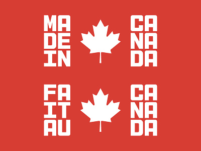 Fait au Canada canada flag logo type typography
