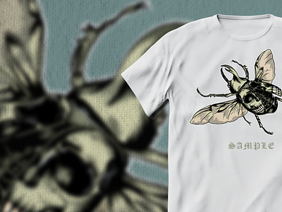 Skull Beetle animal beetle blackwork dark design drawing graphic design illustration logo skull thsirt