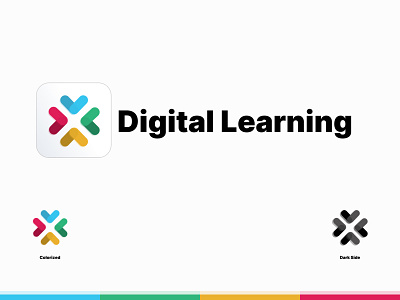 Digital Learning Logo app black branding icon logo logo design