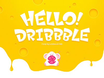 Hello dribbble illustration vector web