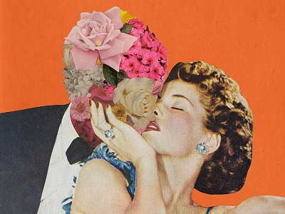 Allergy Season collage couple design floral flowers graphic design kiss love retro vintage