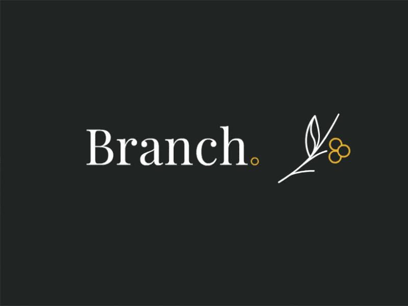 Branch.Fund animate animated gif animated logo branding dark