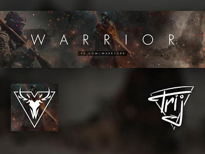 Warrior avatar banner banner design branding cover cover design design logo vector