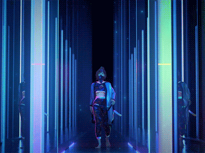 Cyber Punk Girl Loop after effect c4d c4dart catwalk cyberpunk fashion fashion illustration marvelous designer