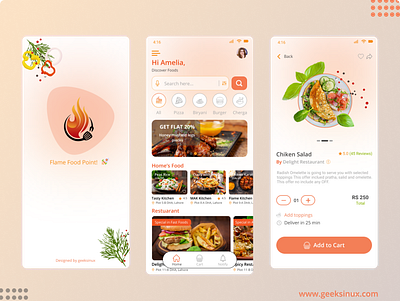 flame food point chef app flame food app food app design geeksinux graphicdesign logodesign restaurant app uiux