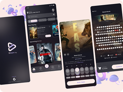 Stream Play App 3d graphic design interaction design logo marketing design movie app muhammad nawaz rizvi stream play tv app ui uiux uiux design ux