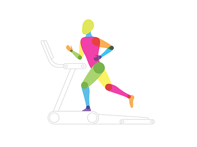 Form Study: Runner active body color exercise figure fitness form illustration monoline multiply person rainbow runner runners running running man sketch study treadmill workout