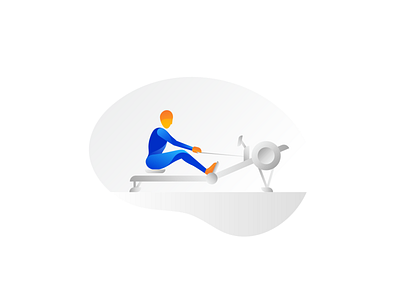Rower active activity blue body color design exercise figure fitness form gradient illustration orange person row rower rowing sketch study workout