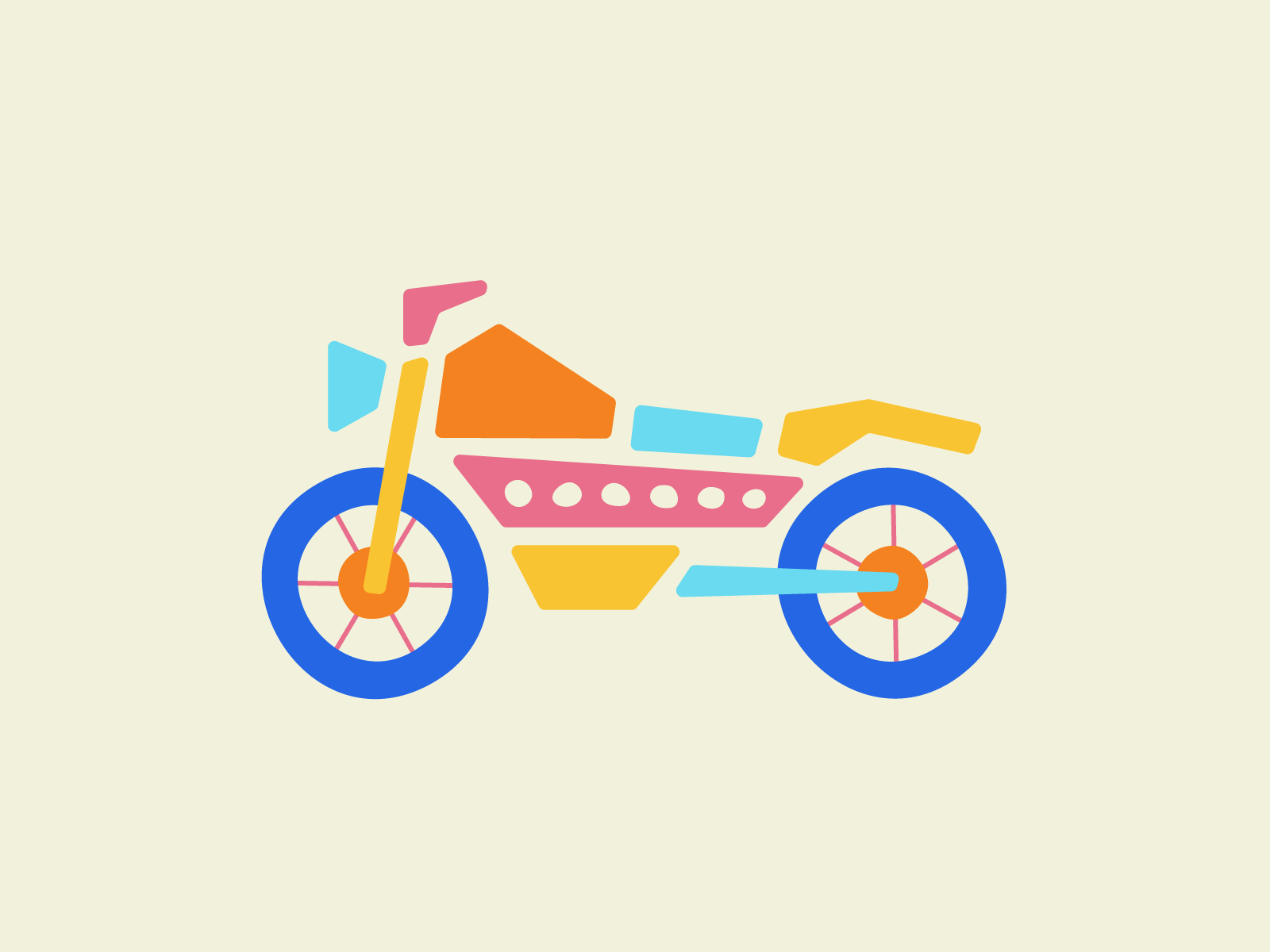 Motorcycle aftereffects animated animation color design flat gif illo illustration inspiration motion motiongraphics moto motor motorbike motorcycle motorcycles pebbles shapes summer