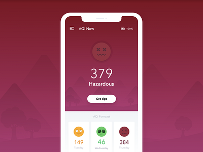 Hazardous air quality air quality app app design bordeaux design emoji flat icon minimal ui