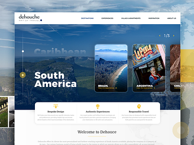 Travel website blue branding clean design flat gold identity minimal ui ux web web design webdesign website website design