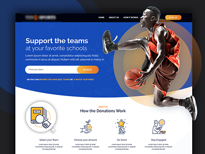 Homepage design for sports site