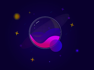 eveningstar in a bubble (inspired from Dribble)