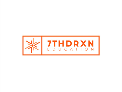 7THRDRXN 7 design education flat icon logo orange