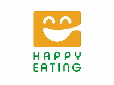 Happy Eating design flat logo