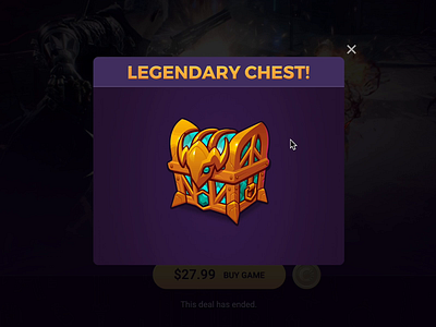 Legendary Chest Opening Animation animation chest chrono.gg coins css game gaming gold js legendary loot lootbox modal reward sparkle web design