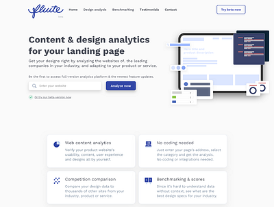 Fluite - Content & design analytics card design content analytics design analytics flat design fluite ux