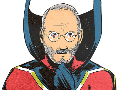 Superhero Steve Jobs comic illustration steve jobs