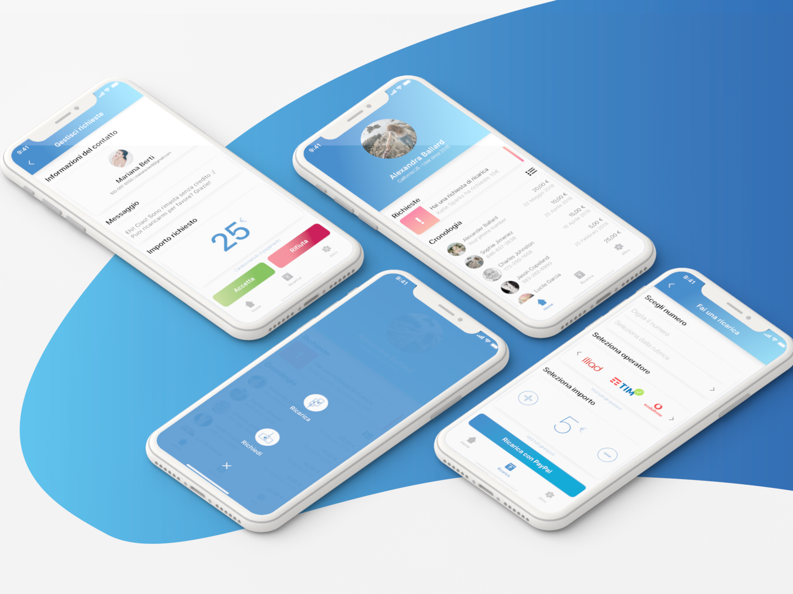 Restyling app PayPal Carica UI / UX by Oreste Prisco on Dribbble