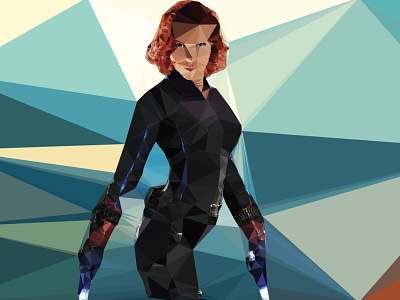 Black Widow lowpoly design illustration low poly vector