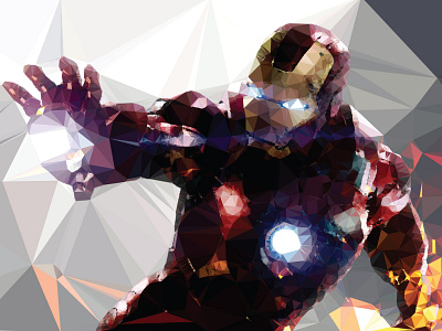 Iron Man lowpoly design illustration low poly vector