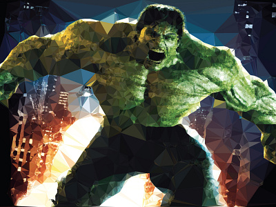 Hulk lowpoly design illustration low poly vector