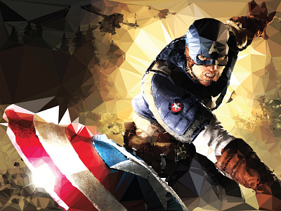 Captain America lowpoly design illustration low poly vector