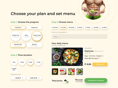 Part of Landing Page for Healthy food design ui ux