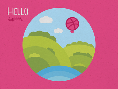 Hello Dribbble! balloon design dribbble hello hello dribbble illustration illustrator photoshop